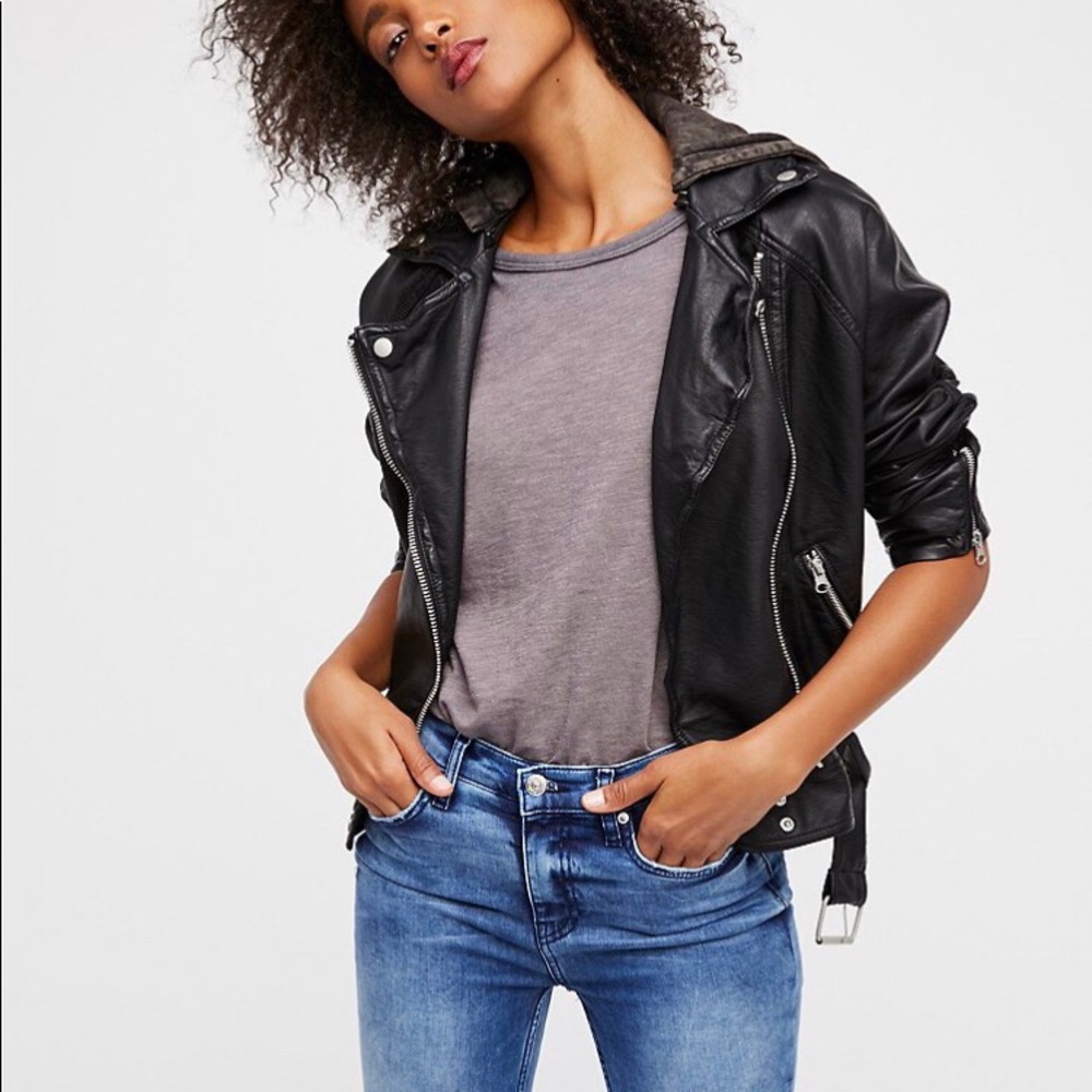 NWT Free People Vegan Leather Moto Jacket